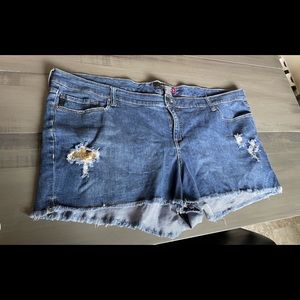 Torrid Jean Shorts Sequin Gold Pockets